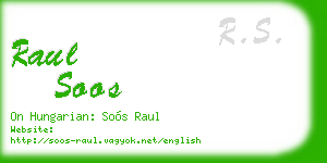 raul soos business card